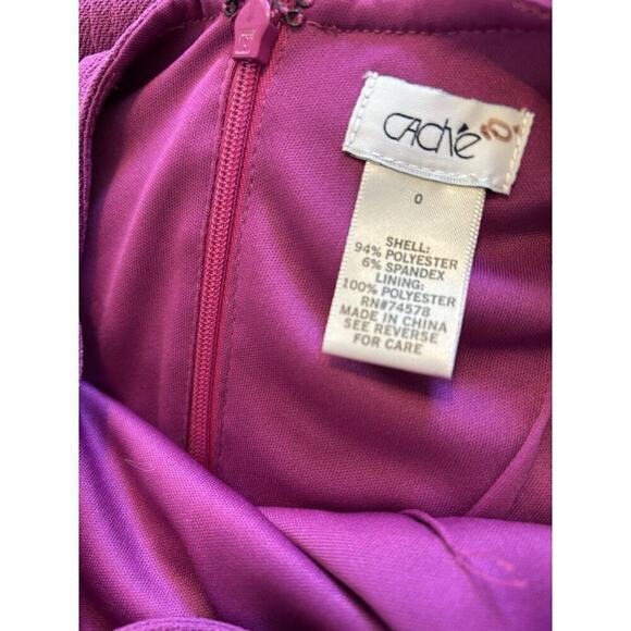 Cache Womens Purple Sleeveless Sheath Dress Key Whole Size 0 90s - Picture 7 of 9